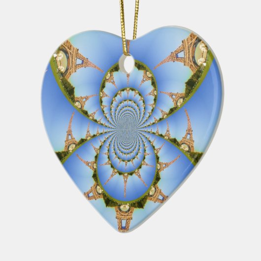 Frankrijk Parijs Eiffeltoren Kaleidoscoop Blauw Mo Keramisch Ornament (Links)
