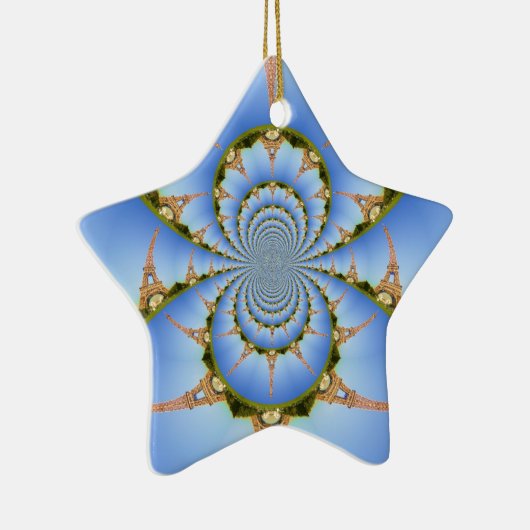 Frankrijk Parijs Eiffeltoren Kaleidoscoop Blauw Mo Keramisch Ornament (Rechts)