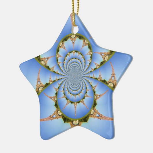Frankrijk Parijs Eiffeltoren Kaleidoscoop Blauw Mo Keramisch Ornament (Links)