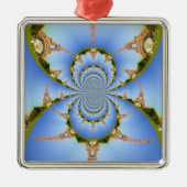 Frankrijk Parijs Eiffeltoren Kaleidoscoop Blauw Mo Metalen Ornament (Voorkant)