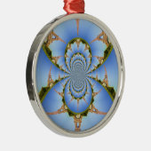 Frankrijk Parijs Eiffeltoren Kaleidoscoop Blauw Mo Metalen Ornament (Rechts)