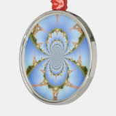 Frankrijk Parijs Eiffeltoren Kaleidoscoop Blauw Mo Metalen Ornament (Links)