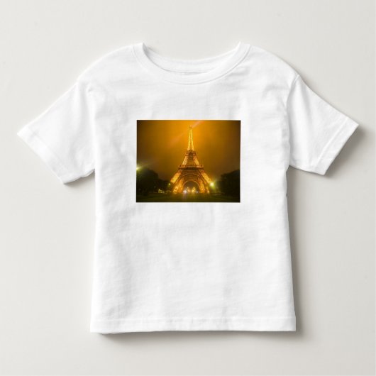 Frankrijk, Parijs. Eiffeltoren verlicht op 3 Kinder Shirts (Voorkant)