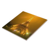 Frankrijk, Parijs. Eiffeltoren verlicht op 3 Tegeltje (Zijkant)