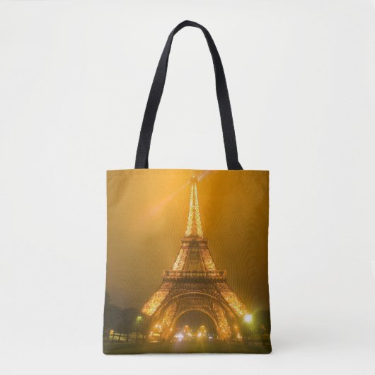 Frankrijk, Parijs. Eiffeltoren verlicht op 3 Tote Bag (Voorkant)