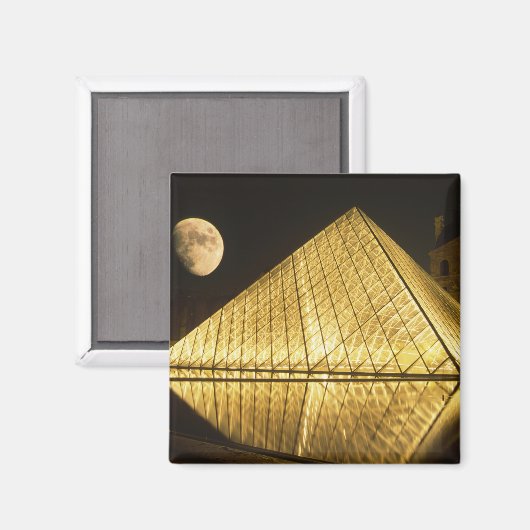 Frankrijk, Parijs, het Louvre Museum, achtmaal Magneet (Voorkant / Achterkant)