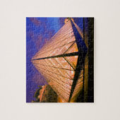 Frankrijk, Parijs. Het Louvre-museum bij schemerin Legpuzzel (Verticaal)