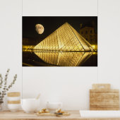 Frankrijk, Parijs, Het Louvre Museum, 's Nachts Poster (Keuken)