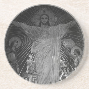 Frankrijk Parijs Hoofd mozaïek Heilig Hart jesus 1 Zandsteen Onderzetter