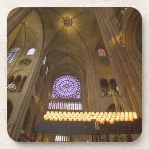 Frankrijk, Parijs. Interieur van de Notre Dame Kat Bier Onderzetter