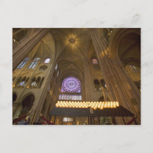 Frankrijk, Parijs. Interieur van de Notre Dame kat Briefkaart