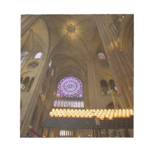 Frankrijk, Parijs. Interieur van de Notre Dame Kat Notitieblok