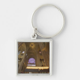 Frankrijk, Parijs. Interieur van de Notre Dame Kat Sleutelhanger