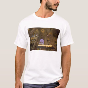 Frankrijk, Parijs. Interieur van de Notre Dame kat T-shirt