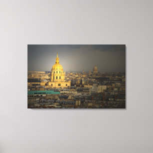 Frankrijk, Parijs. Les Invalides gezien vanuit de Canvas Afdruk