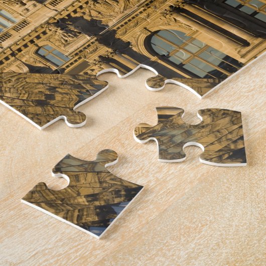 Frankrijk, Parijs, Louvre Museum en de Pyramide, Legpuzzel (Zijkant)