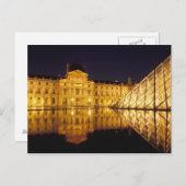 Frankrijk, Parijs, Louvre museum 's nachts. Briefkaart (Voorkant / Achterkant)