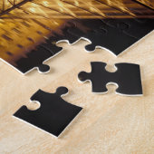 Frankrijk, Parijs, Louvre museum 's nachts. Legpuzzel (Zijkant)