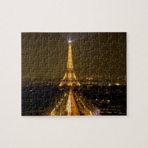 Frankrijk, Parijs. Nachtmaal uitzicht Eiffeltoren Legpuzzel