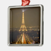 Frankrijk, Parijs. Nachtmaal uitzicht Eiffeltoren Metalen Ornament (Links)
