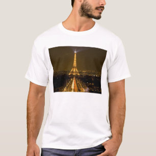 Frankrijk, Parijs. Nachtmaal uitzicht Eiffeltoren T-shirt