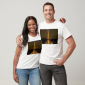 Frankrijk, Parijs. Nachtmaal uitzicht Eiffeltoren T-shirt (Unisex)