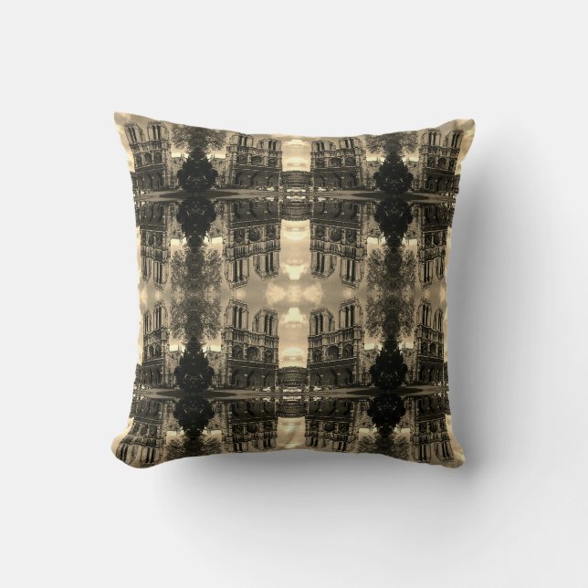  Frankrijk Parijs Notre Dame Cathedral Throw Pi Kussen (Voorkant)