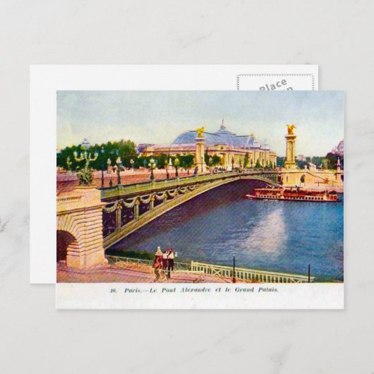 Frankrijk Parijs, Pont Alexandre III, Grand Palais Briefkaart (Voorkant / Achterkant)