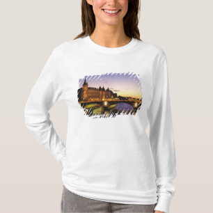Frankrijk, Parijs, Rivier Seine en Conciergerie bi T-shirt
