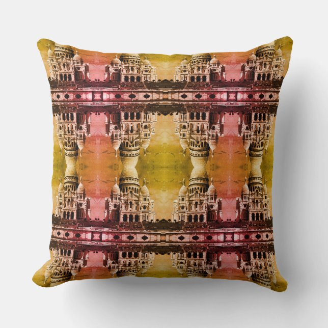  Frankrijk Parijs Sacre Coeur Basilica Throw Pi Kussen (Voorkant)