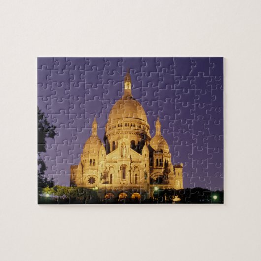 Frankrijk, Parijs, Sacré-Coeur bij schemering. Legpuzzel (Horizontaal)