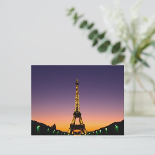 Frankrijk, Parijs, Tour Eiffel in de zon. Briefkaart (Staand voorkant)