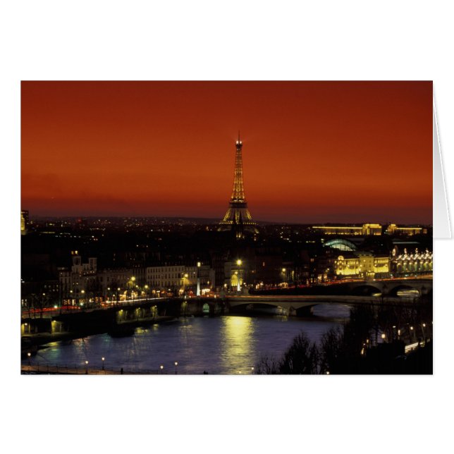 Frankrijk, Parijs Zonsondergang uitzicht op Eiffel (Voorkant Horizontaal)