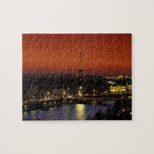 Frankrijk, Parijs Zonsondergang uitzicht op Eiffel Legpuzzel