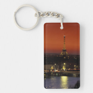 Frankrijk, Parijs Zonsondergang uitzicht op Eiffel Sleutelhanger