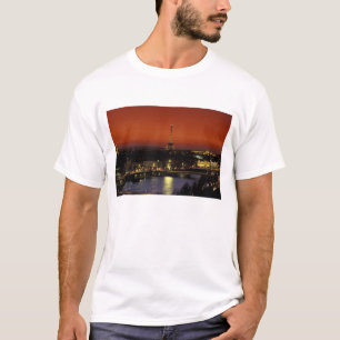 Frankrijk, Parijs Zonsondergang uitzicht op Eiffel T-shirt