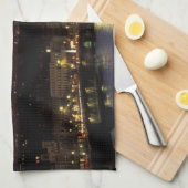 Frankrijk, Parijs Zonsondergang uitzicht op Eiffel Theedoek (Quarter Fold)