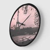 Frankrijk Paris Eiffeltoren zonsondergang Large C Grote Klok (Hoek)