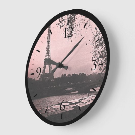 Frankrijk Paris Eiffeltoren zonsondergang Large C Grote Klok (Hoek)