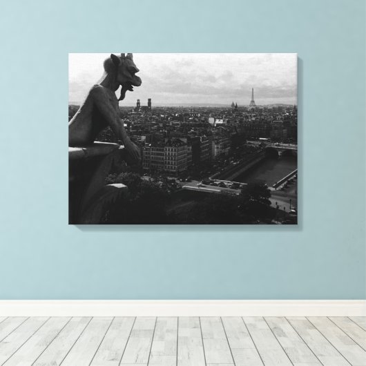  Frankrijk Paris Notre Dame Cathedral duivel Canvas Afdruk (Insitu (Houten vloer))