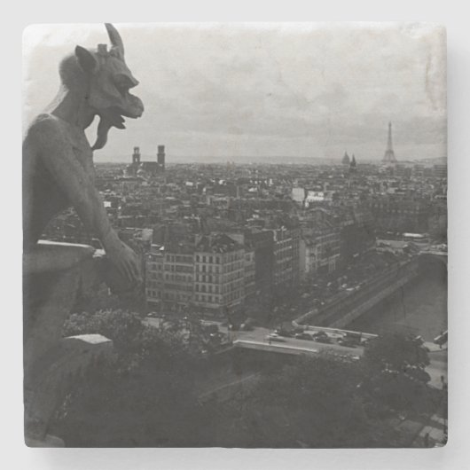  Frankrijk Paris Notre Dame Cathedral duivel Stenen Onderzetter (Voorkant)