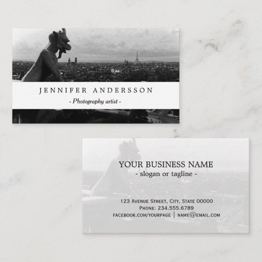  Frankrijk Paris Notre Dame Cathedral duivel Visitekaartje (Voorkant / Achterkant)