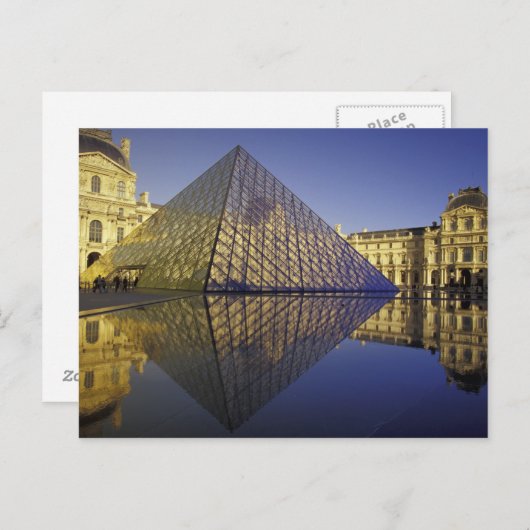 FRANKRIJK, Paris Reflection, Pyramid. Het Louvre Briefkaart (Voorkant / Achterkant)