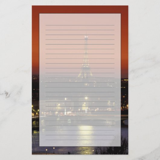 Frankrijk, Paris Sunset uitzicht of Eiffel Tower e Briefpapier (Voorkant)