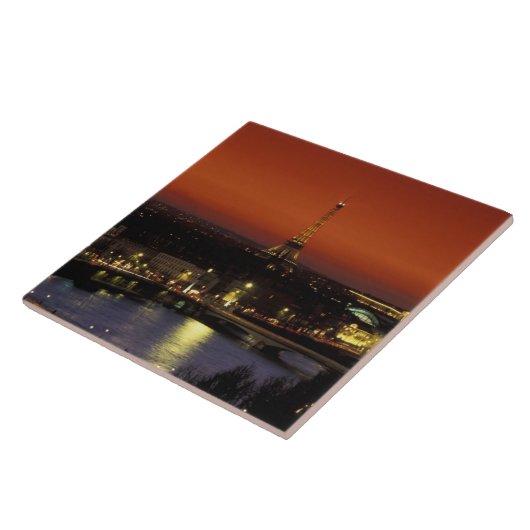 Frankrijk, Paris Sunset uitzicht of Eiffel Tower e Tegeltje (Zijkant)