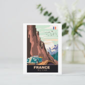 Frankrijk per Auto Briefkaart (Staand voorkant)