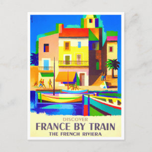 Frankrijk per trein vintage briefkaart