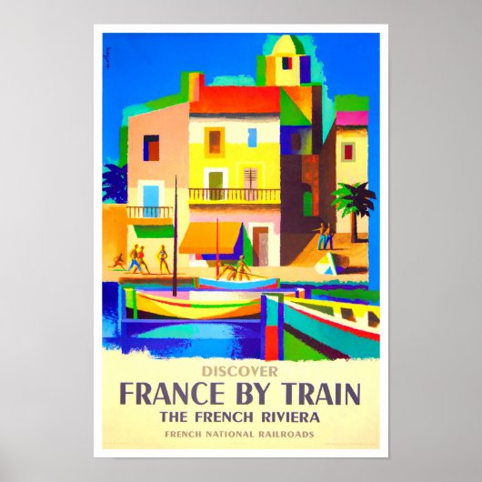 Frankrijk per trein vintage poster (Voorkant)