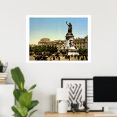  Frankrijk, Plaats van de République Paris Poster (Thuiskantoor)