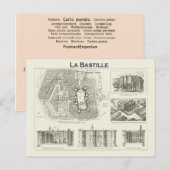 Frankrijk, Plan en afbeeldingen van de Bastille Briefkaart (Voorkant / Achterkant)